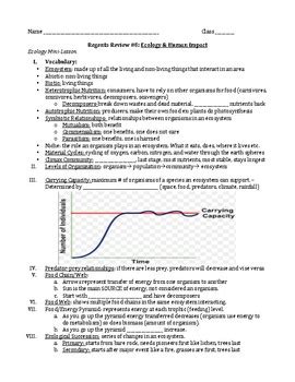 ecology and impact practice regent questions